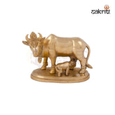 Brass Cow & Calf – 4.3 Inch Height | Traditional Brass Sculpture of Cow and Calf for Pooja & Decoration